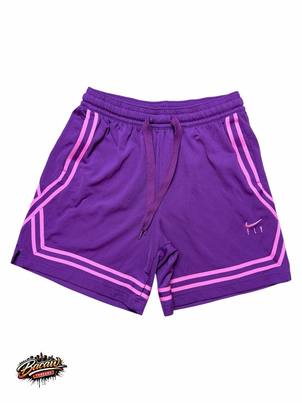 Nike Dri-Fit Women's Small Purple/Pink Fly Crossover Basketball Athletic Shorts